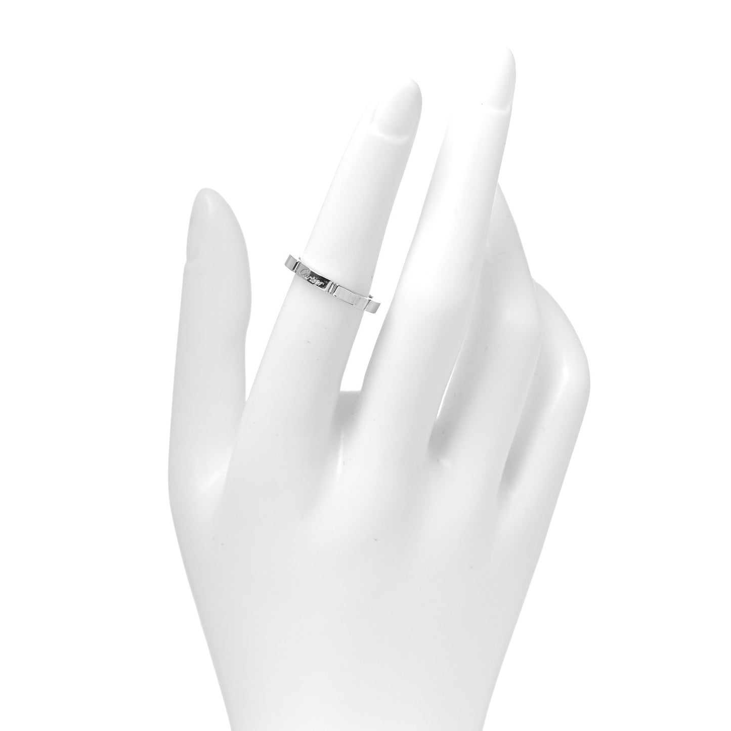 18K White Gold 2.5mm Maillon Panthere Wedding Band Ring 52 6