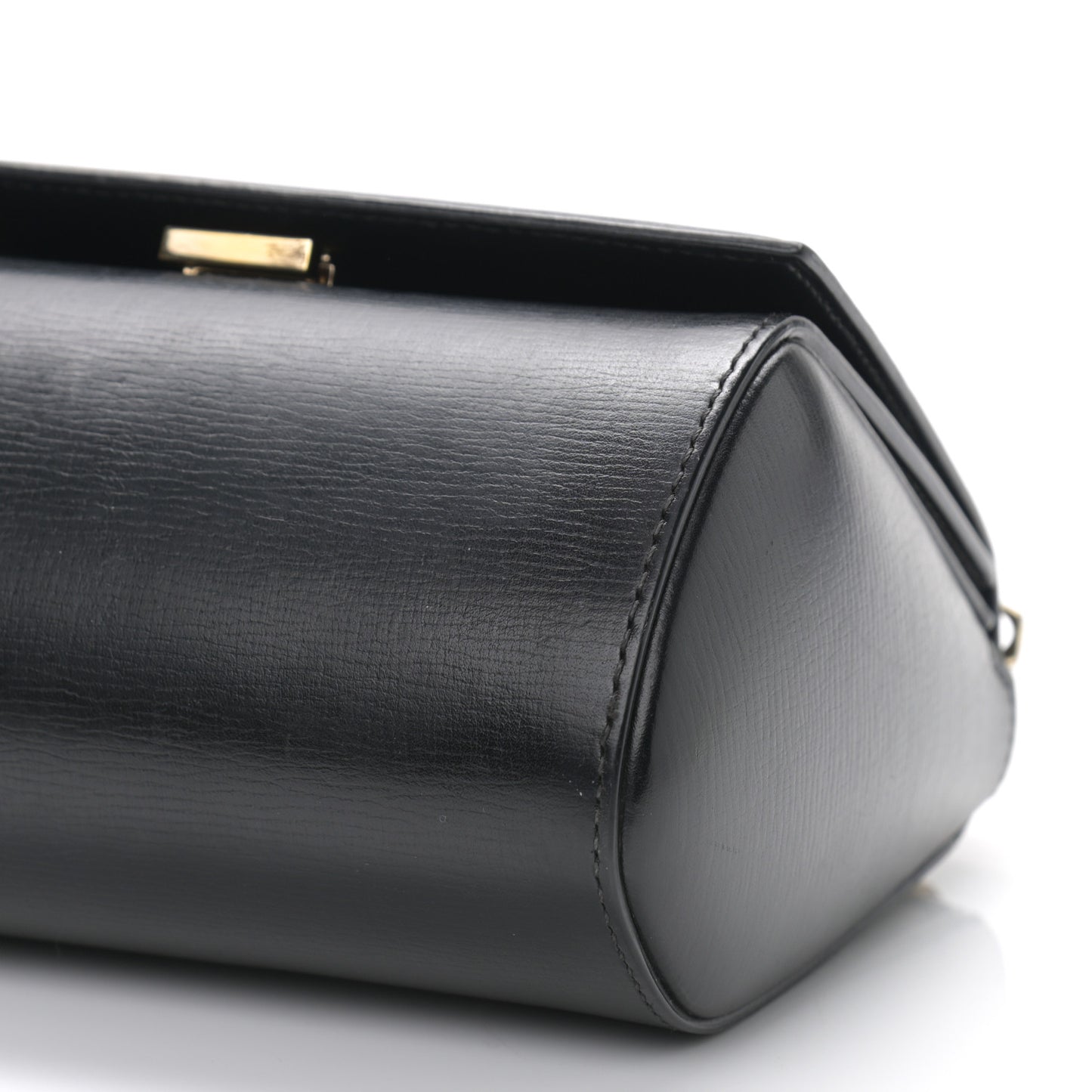 Textured Calfskin Mini Pandora Box Chain Crossbody Bag Black