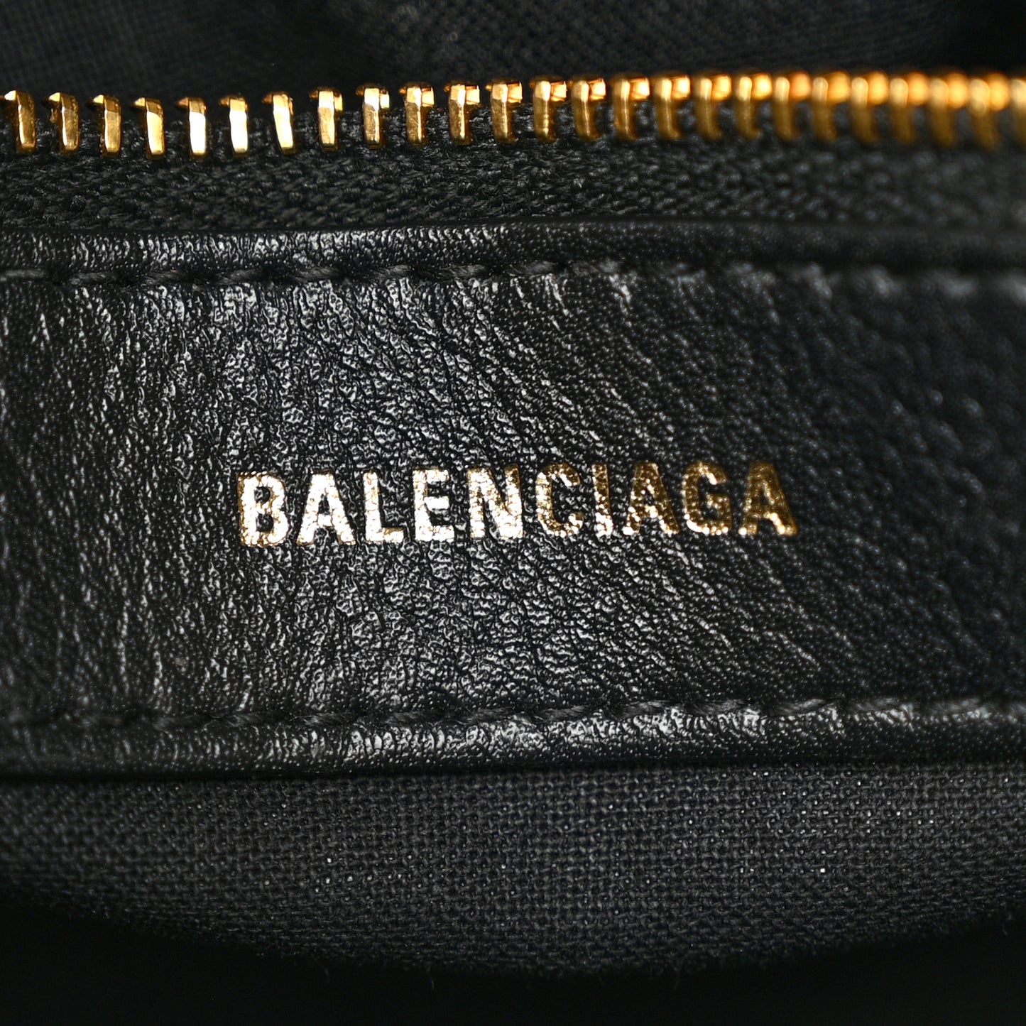 Grained Calfskin Logo S Ville Top Handle Bag Black White