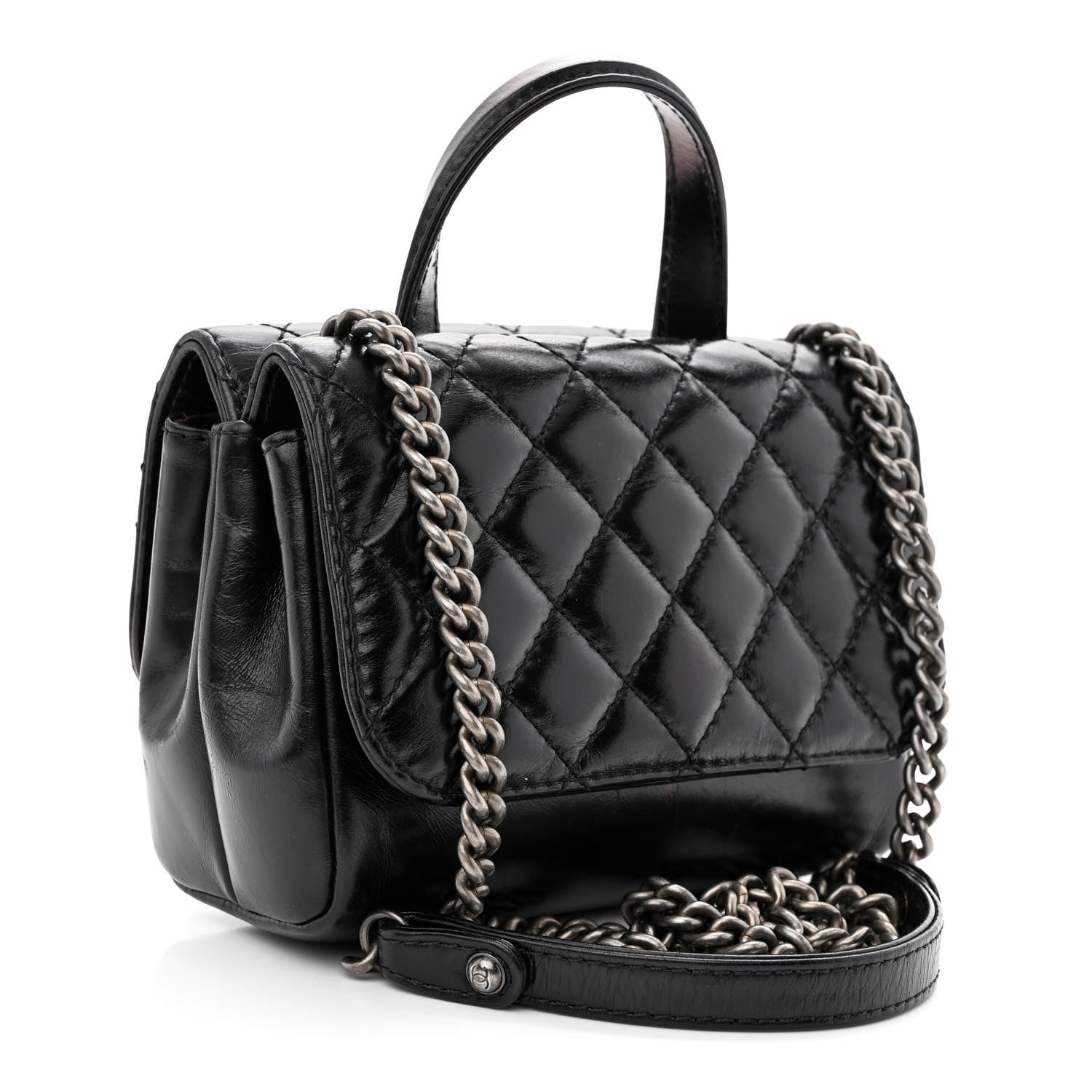 Chanel Aged Calfskin Quilted Double Sided Flap Black 3 of 11