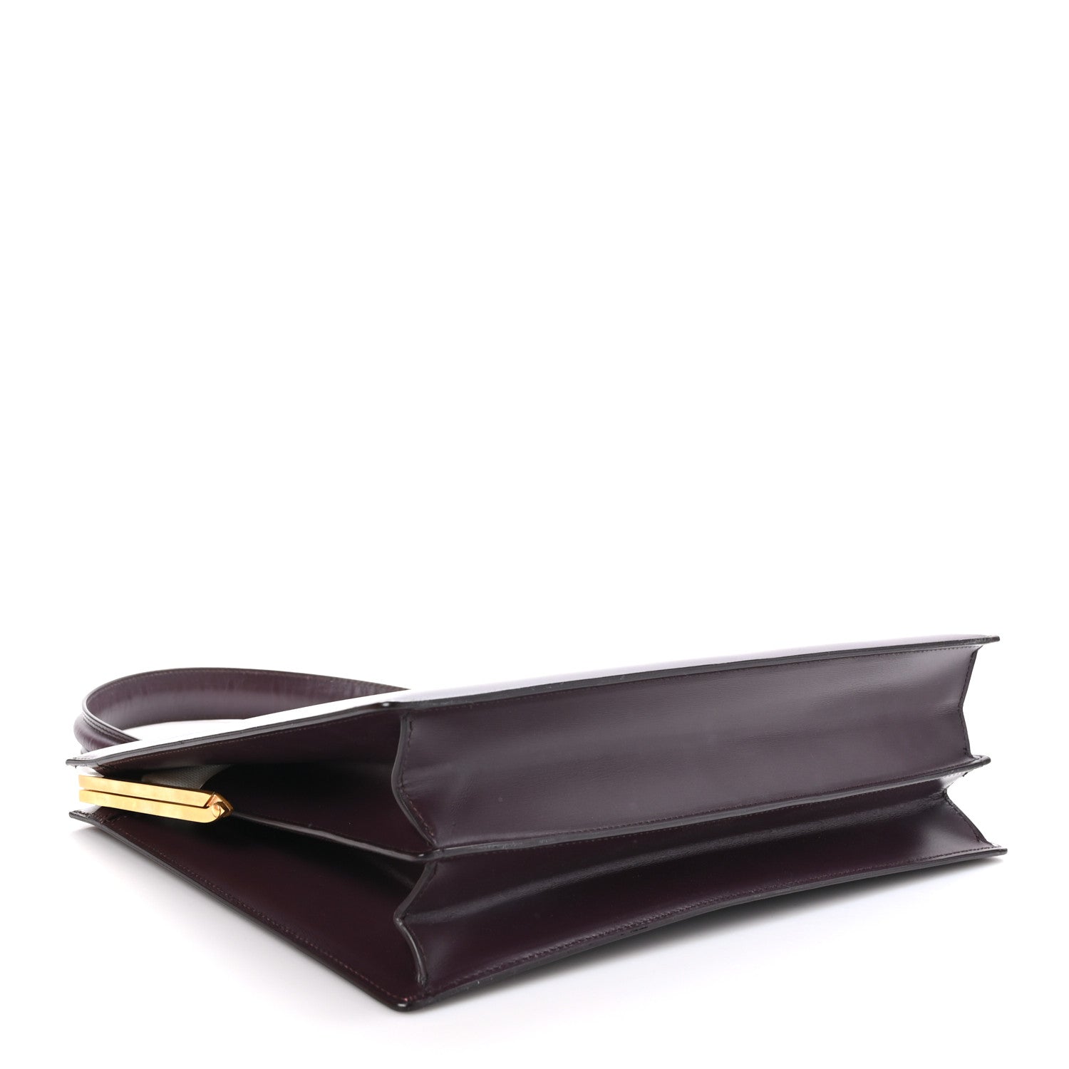 Celine Patina Box Calfskin Medium Clasp Bag Bordeaux 4 of 11