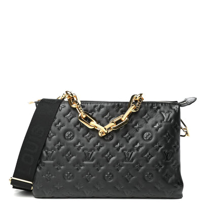 Louis Vuitton Lambskin Embossed Monogram Coussin MM Black 1 of 8