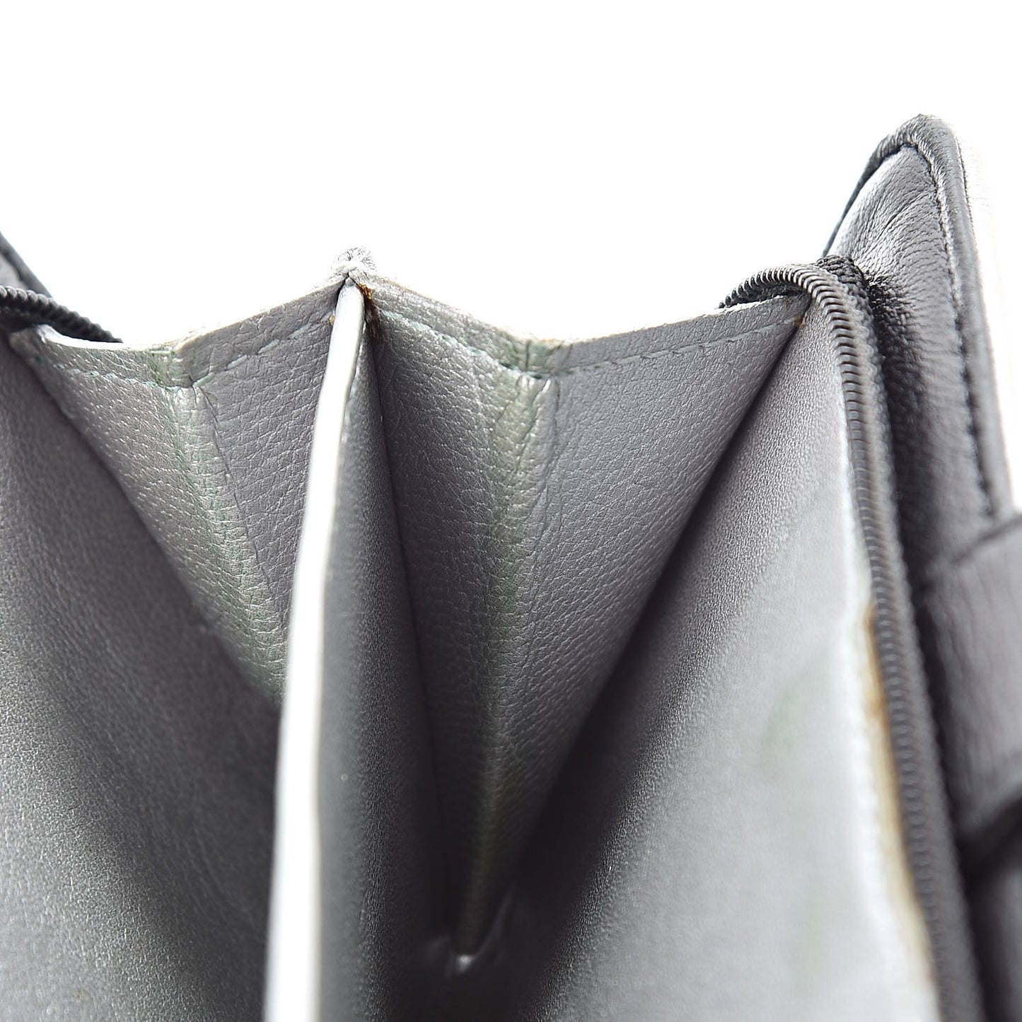 Lambskin Camellia Embossed Zipped Pocket Wallet Black