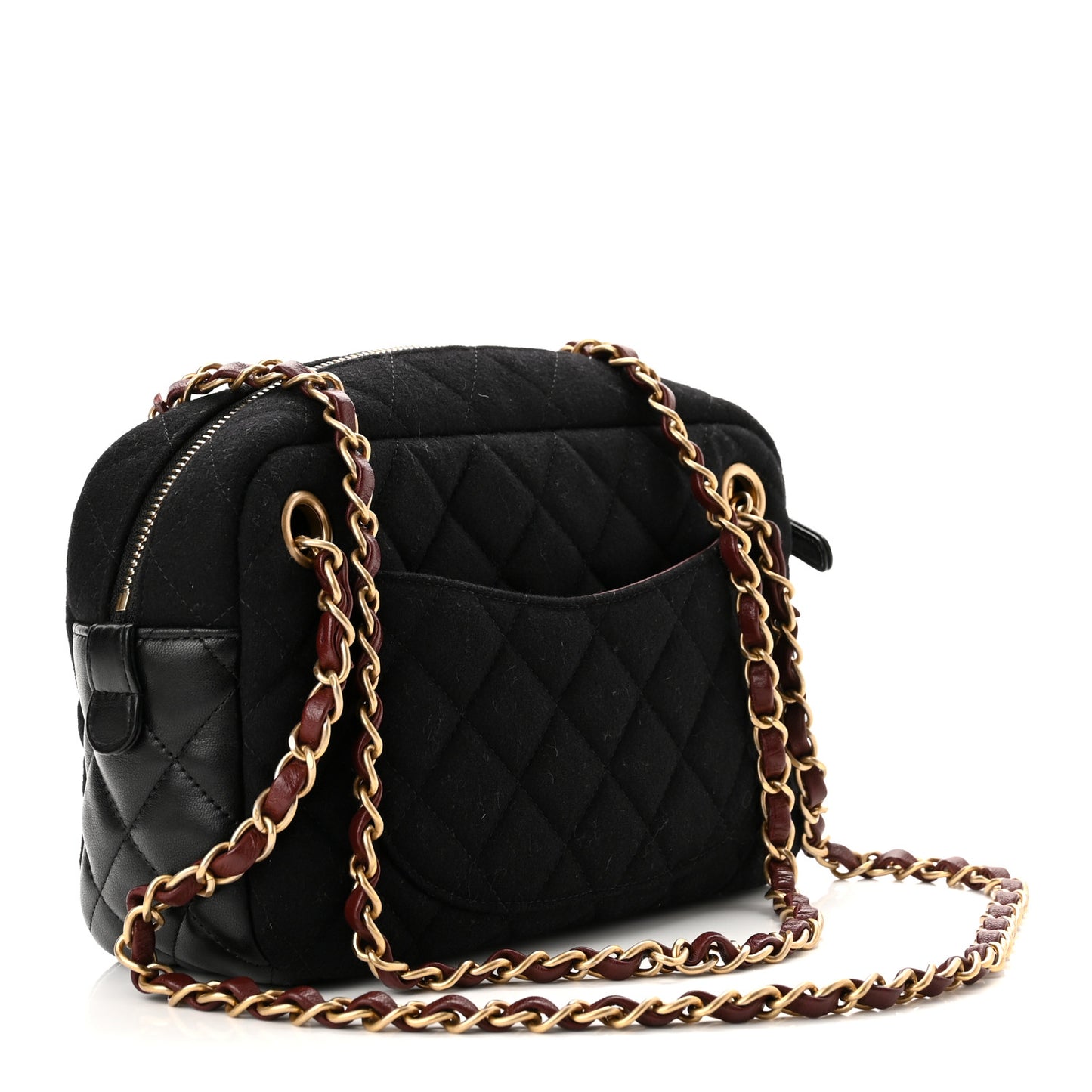 Felt Quilted Paris-Hamburg Charms Camera Case Dark Navy