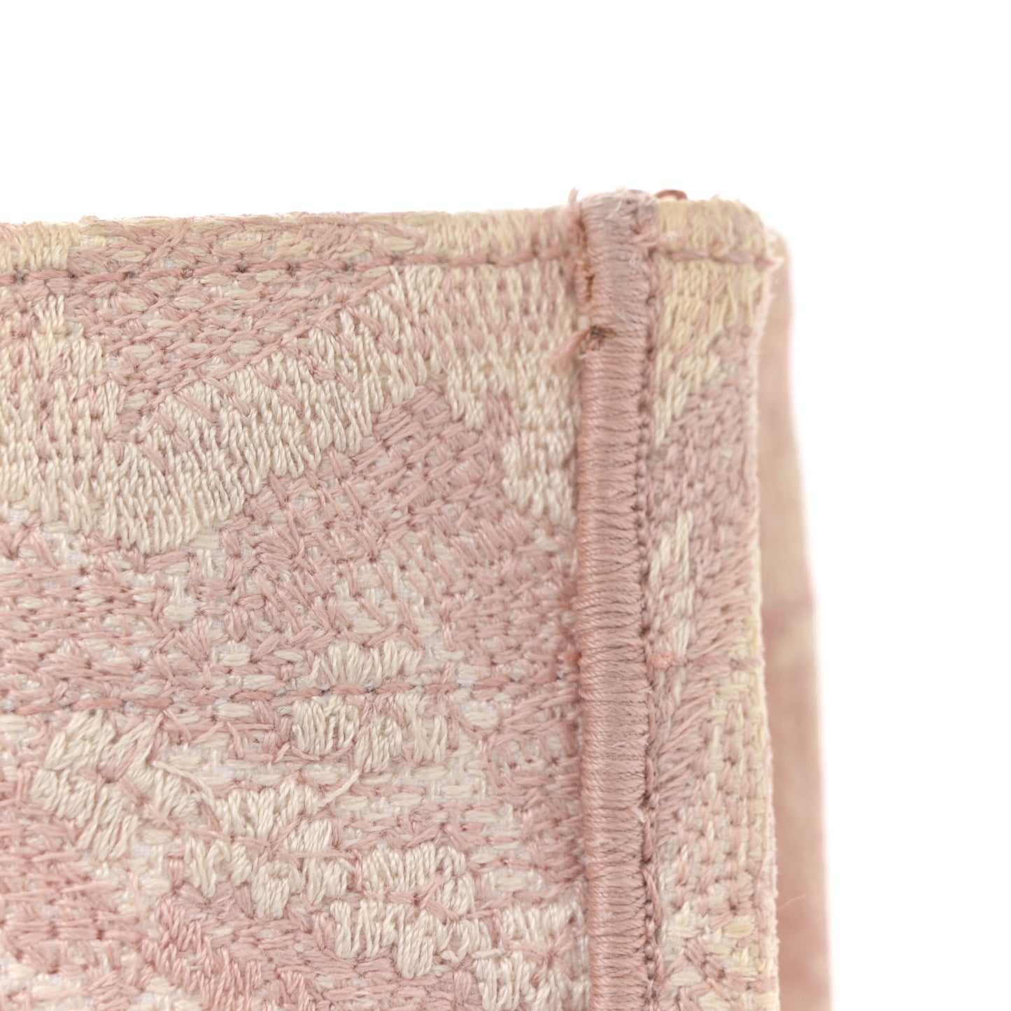 Canvas Toile De Jouy Embroidered Medium Book Tote Pink