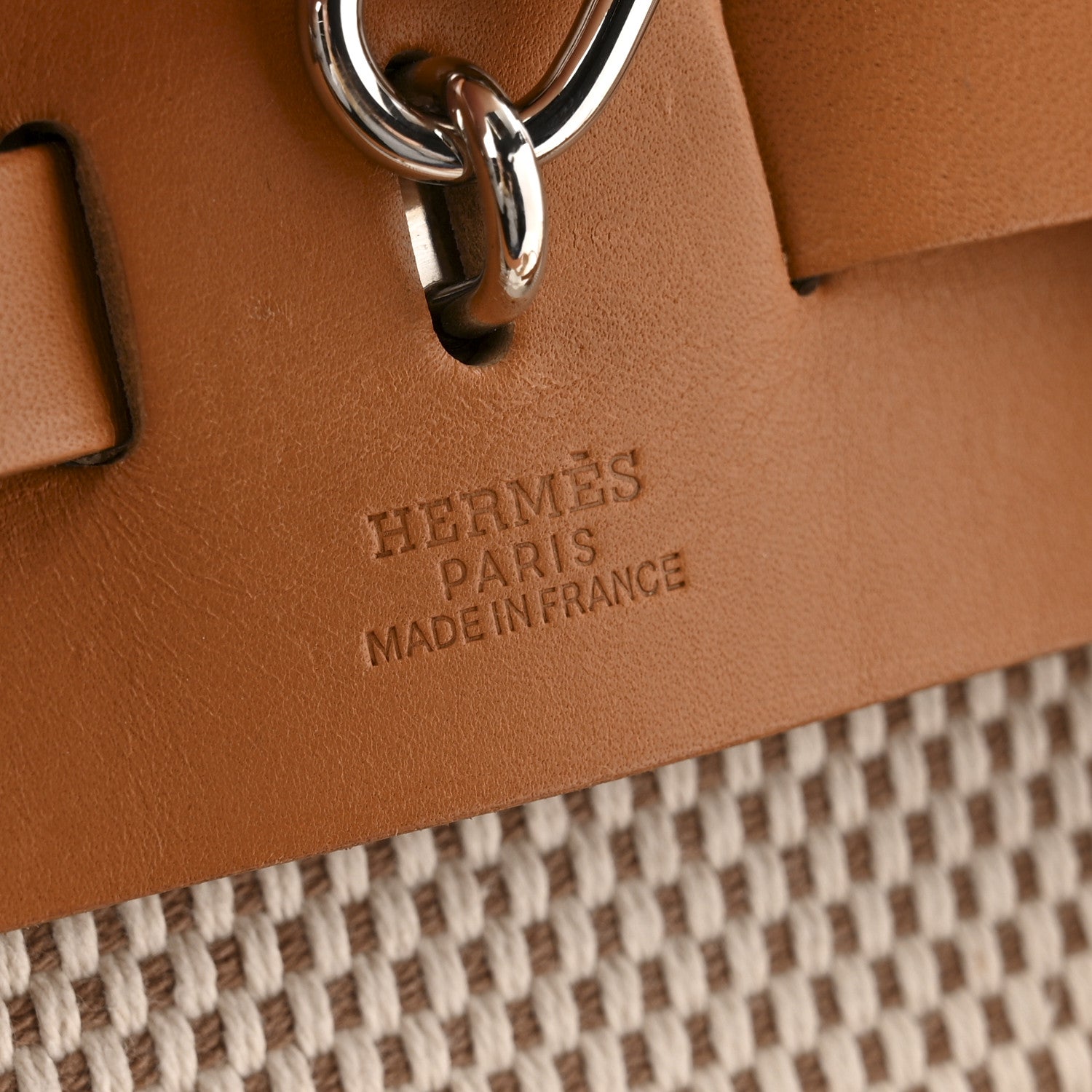 Hermes Toile Vache Calfskin Herbag 30 PM Backpack Natural 7 of 18