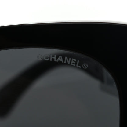 Chanel Acetate Strass Square Sunglasses 5422-B-A Black White 8 of 9