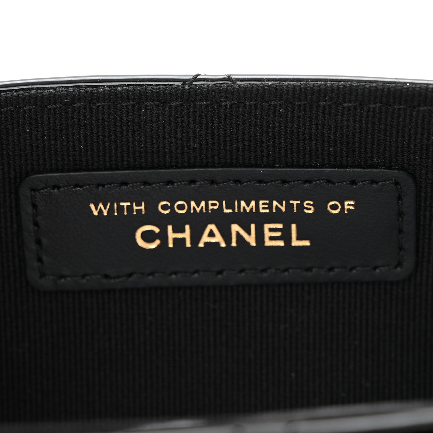 Patent Calfskin Quilted Mini Clutch Black