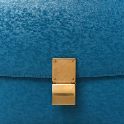 Celine Liege Calfskin Medium Classic Box Flap Bag Turquoise 7 of 9