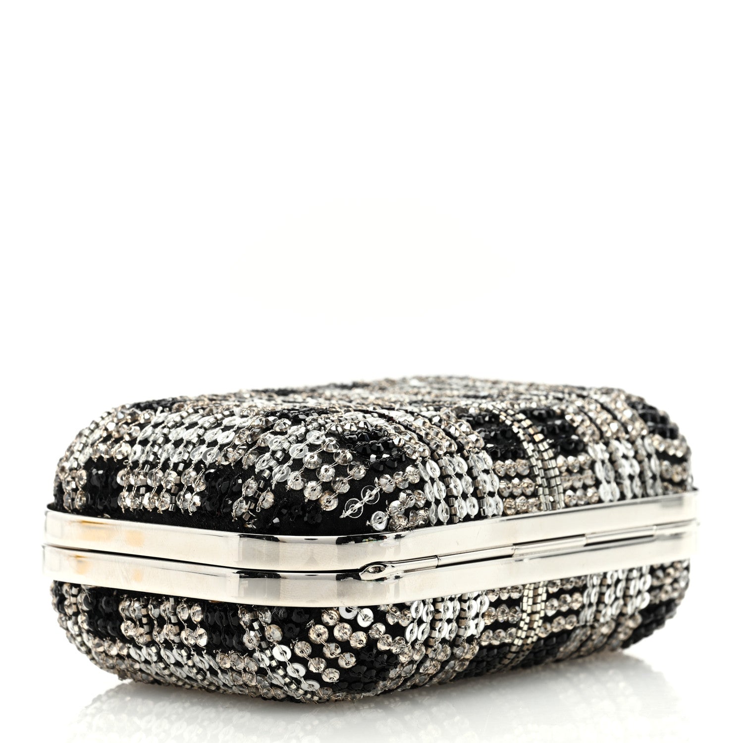 Jimmy Choo Sequins Micro Cloud Clutch Black Silver 4 of 9