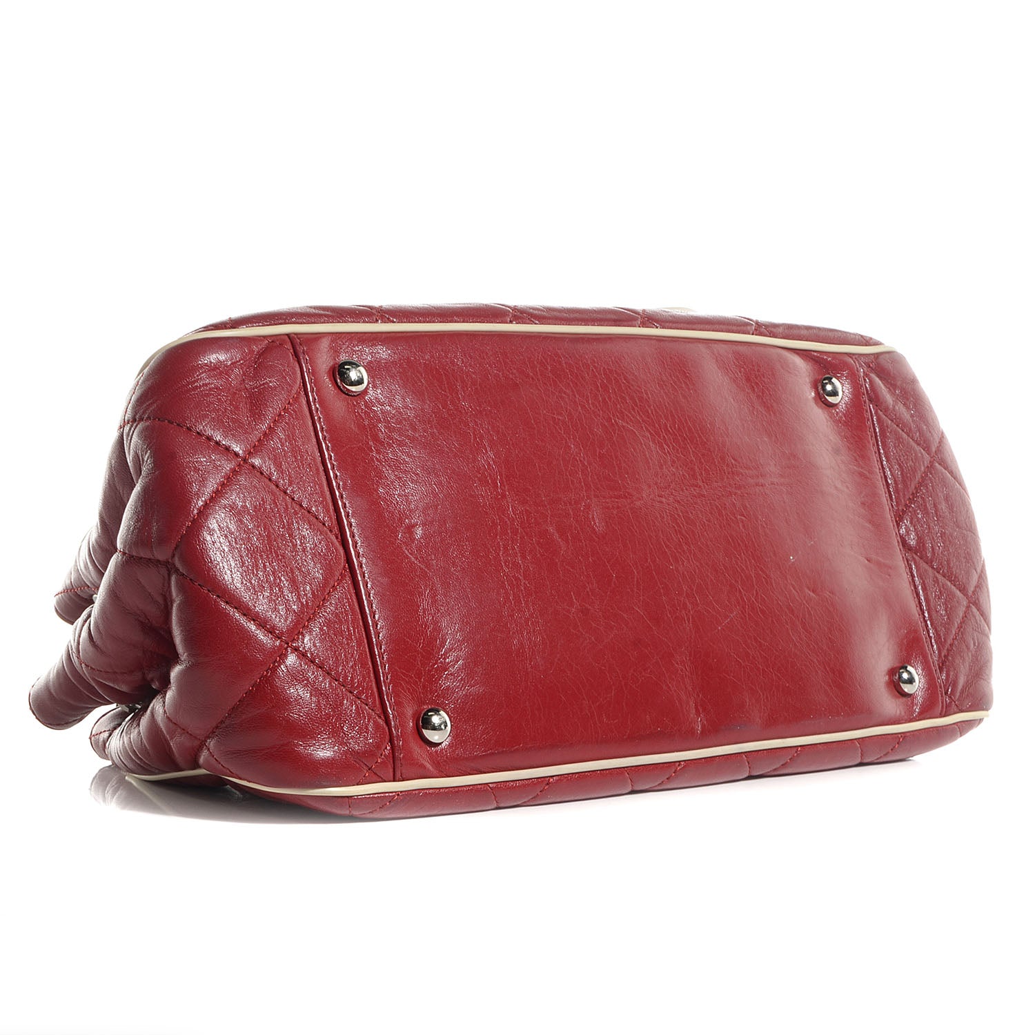 Chanel Lambskin Quilted East West Accordion Flap Red 4 of 8