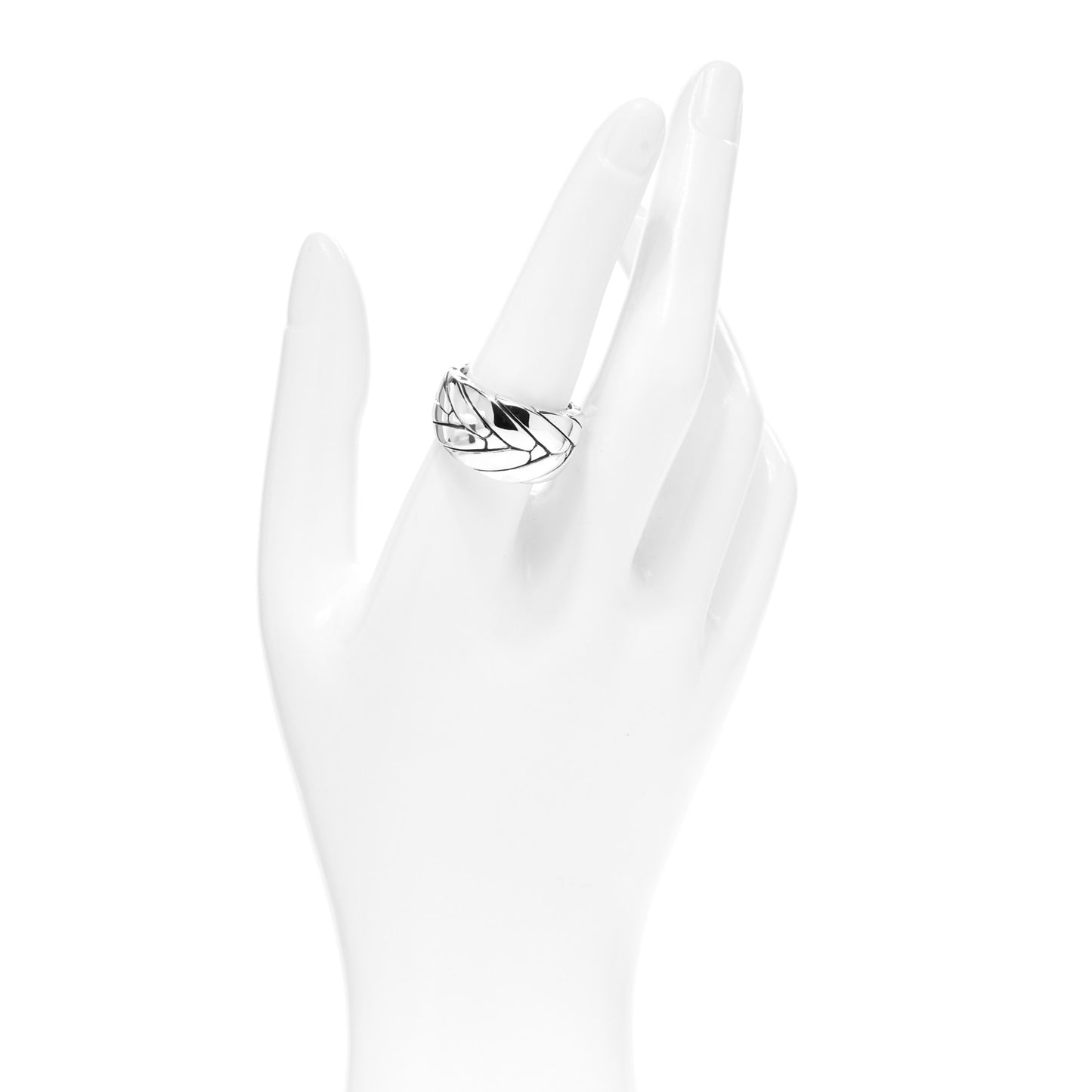 Sterling Silver Modern Chain Band Ring 57 8