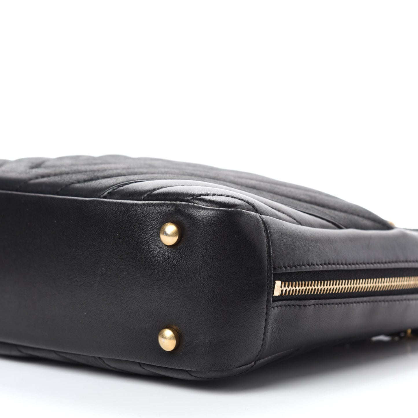 Lambskin Chevron Quilted Camera Case Black