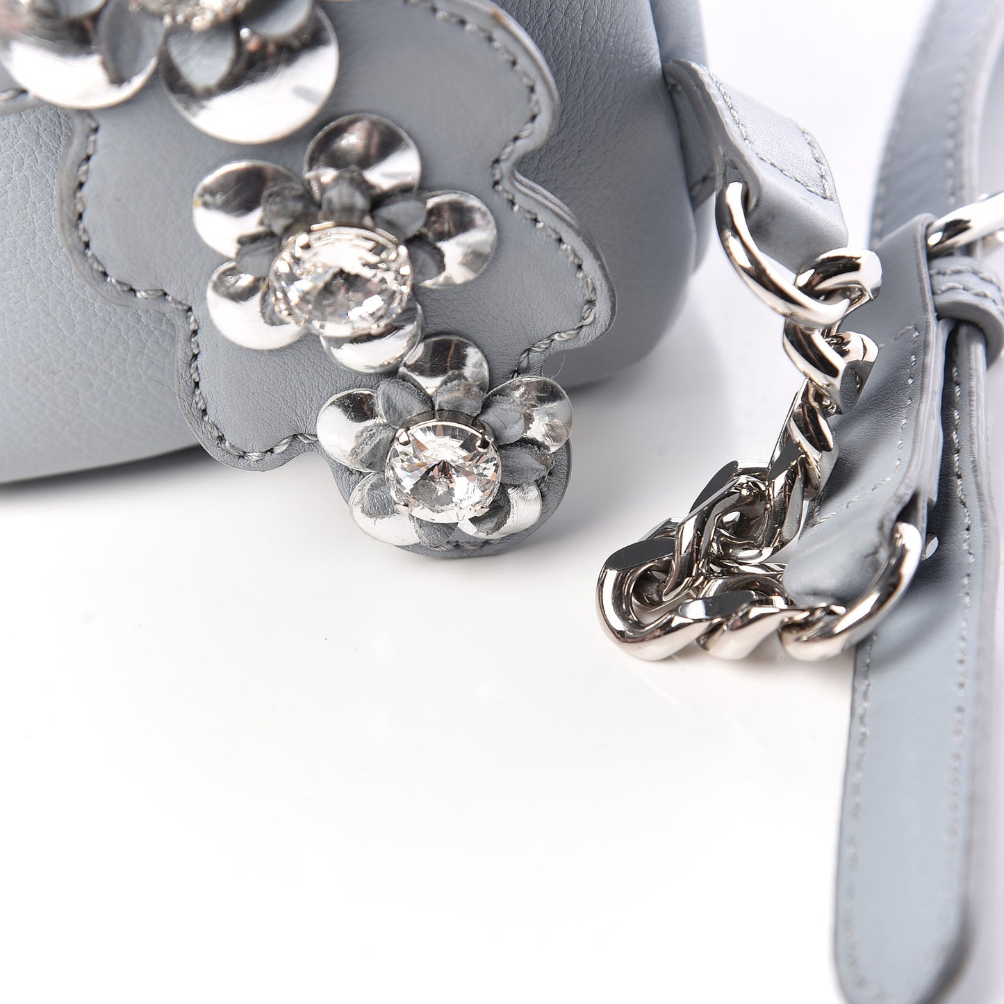 Vitello Dolce Crystal Flowerland Croc Tail Mini Backpack Grey