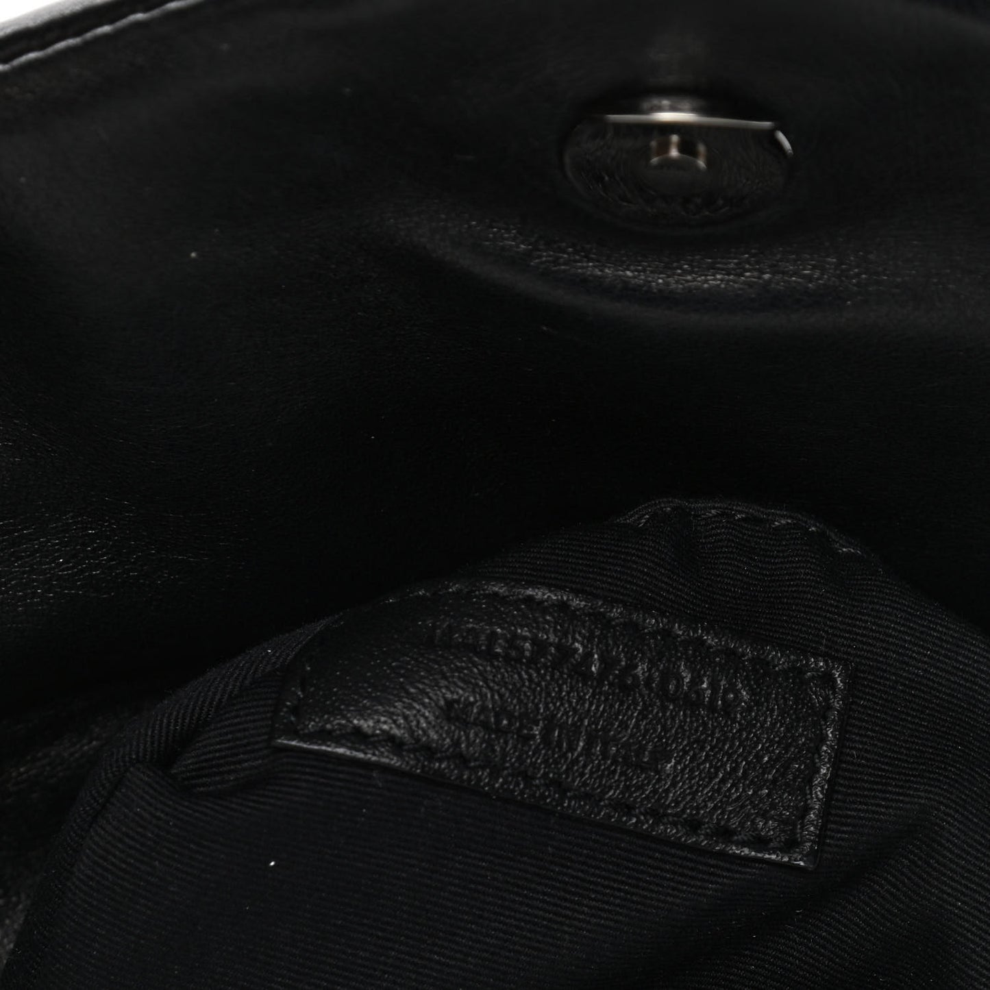 Lambskin Quilted Small Loulou Puffer Monogram Chain Satchel Black