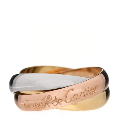 Cartier 18K Pink Yellow White Gold Classic Les Must De Cartier Trinity Ring 48 4.5 1 of 5