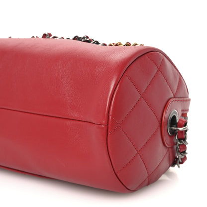 Chanel Calfskin Chain 20s Signature Bowling Bag Red 9 of 9