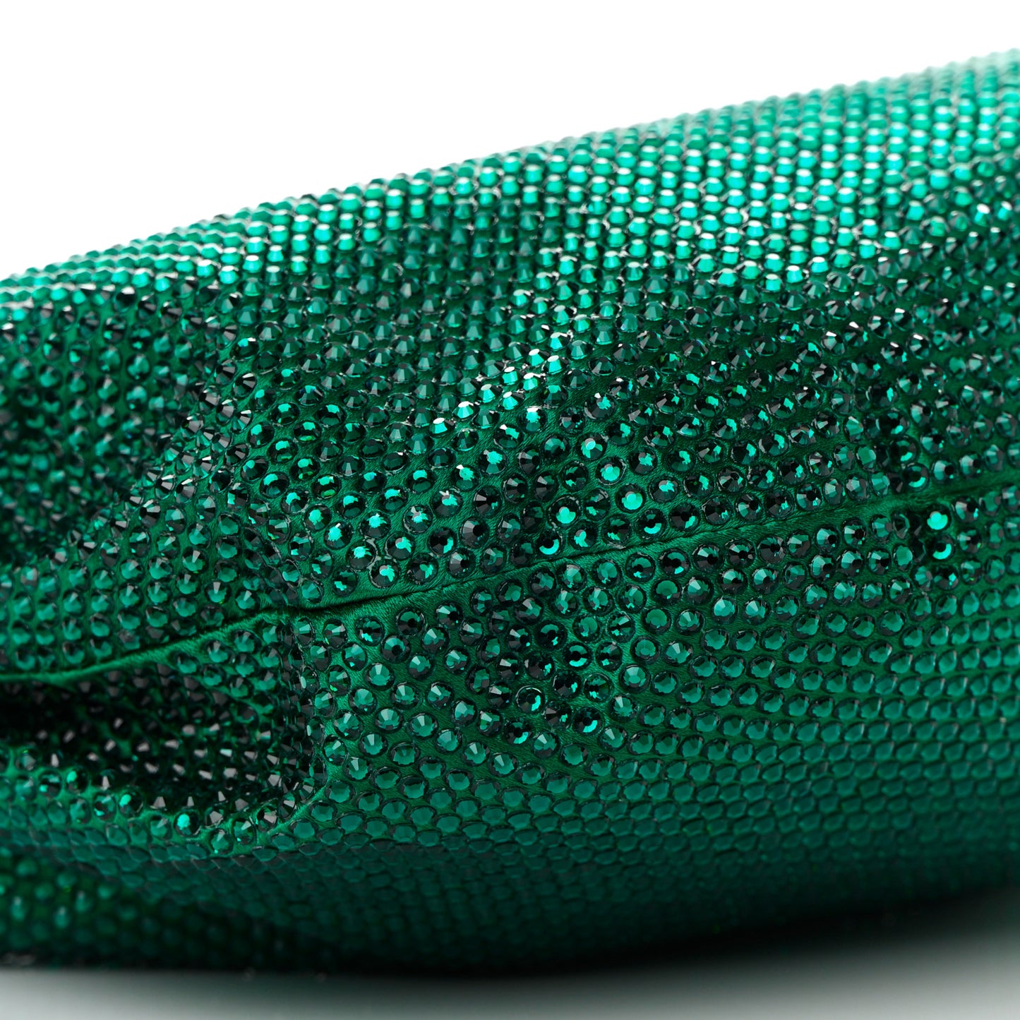 Crystal Embellished Satin Mini Hotfix Jodie Emerald