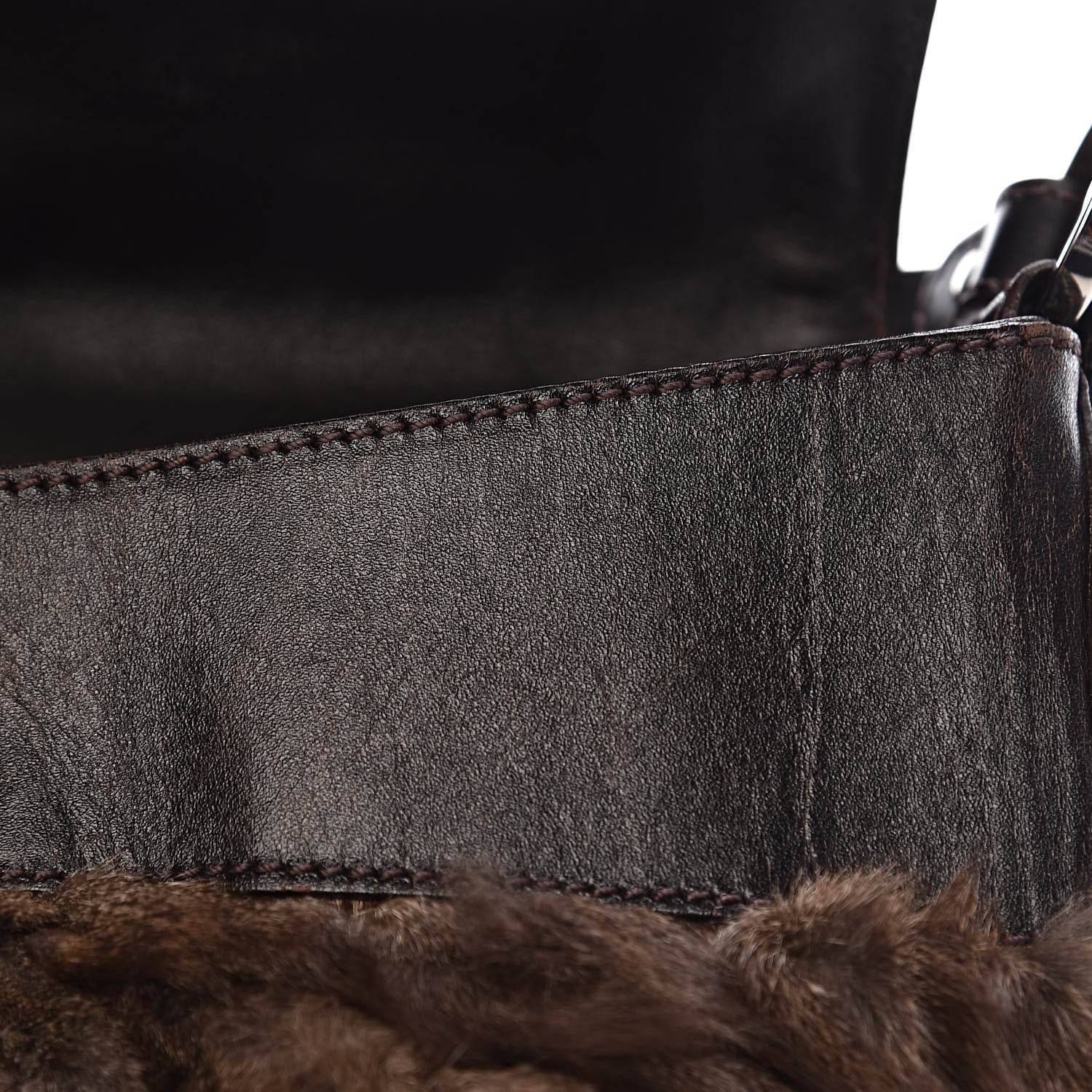 Fendi Rabbit Fur Chef Shoulder Bag 10 of 13