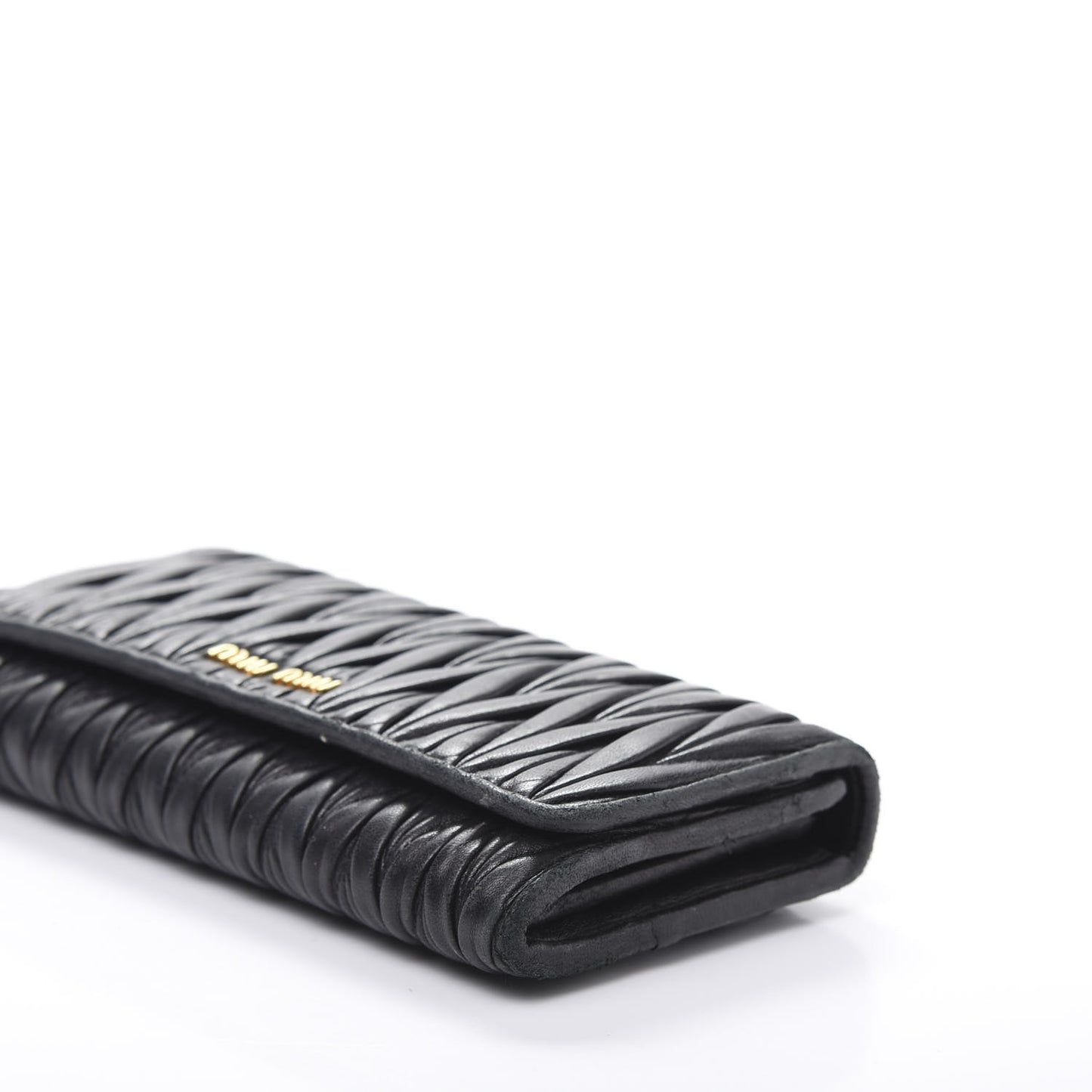Nappa Matelasse Flap Wallet Black