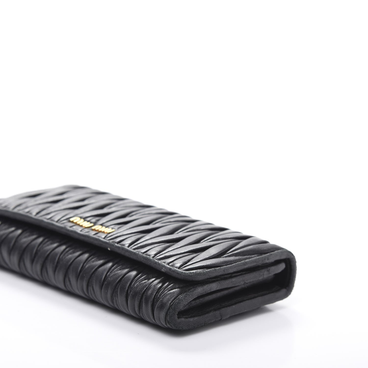 Miu Miu Nappa Matelasse Flap Wallet Black 8 of 13