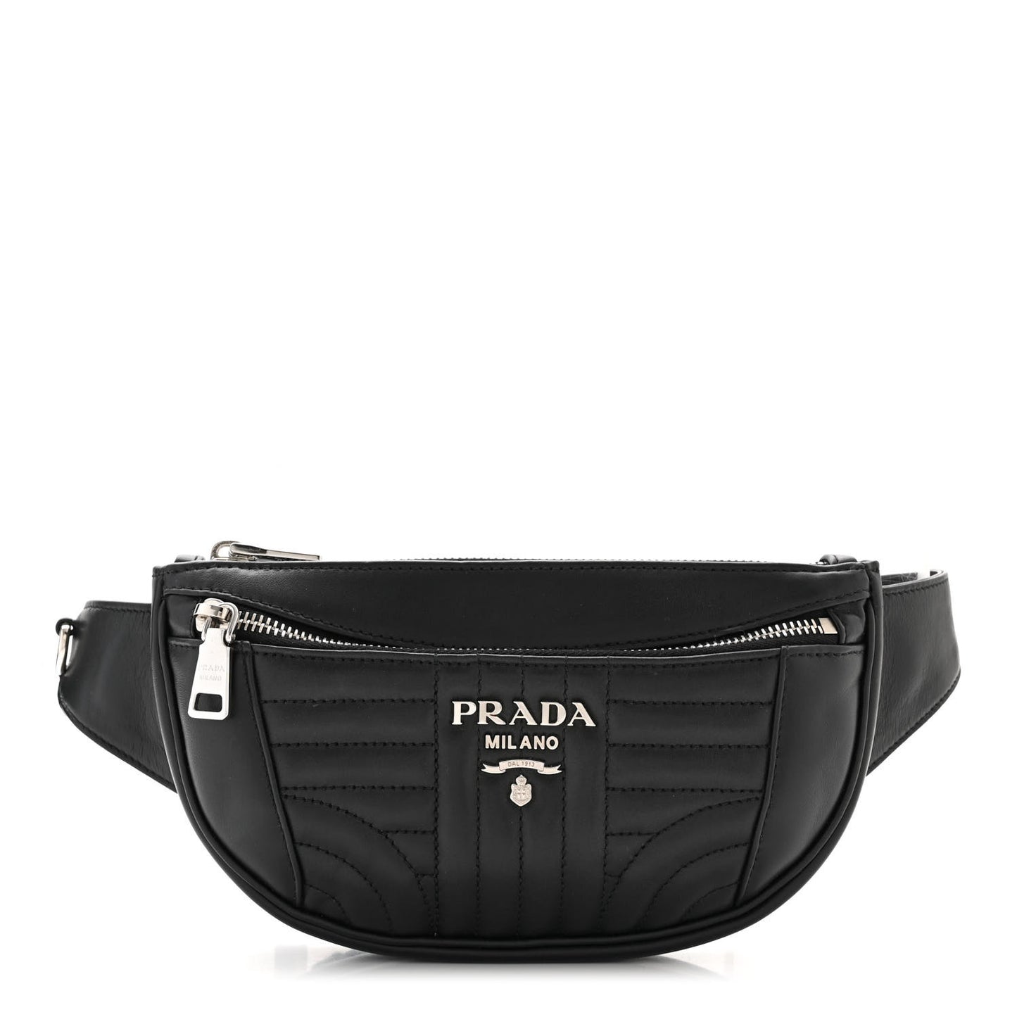 Soft Calfskin Impunture Diagramme Belt Bag Black