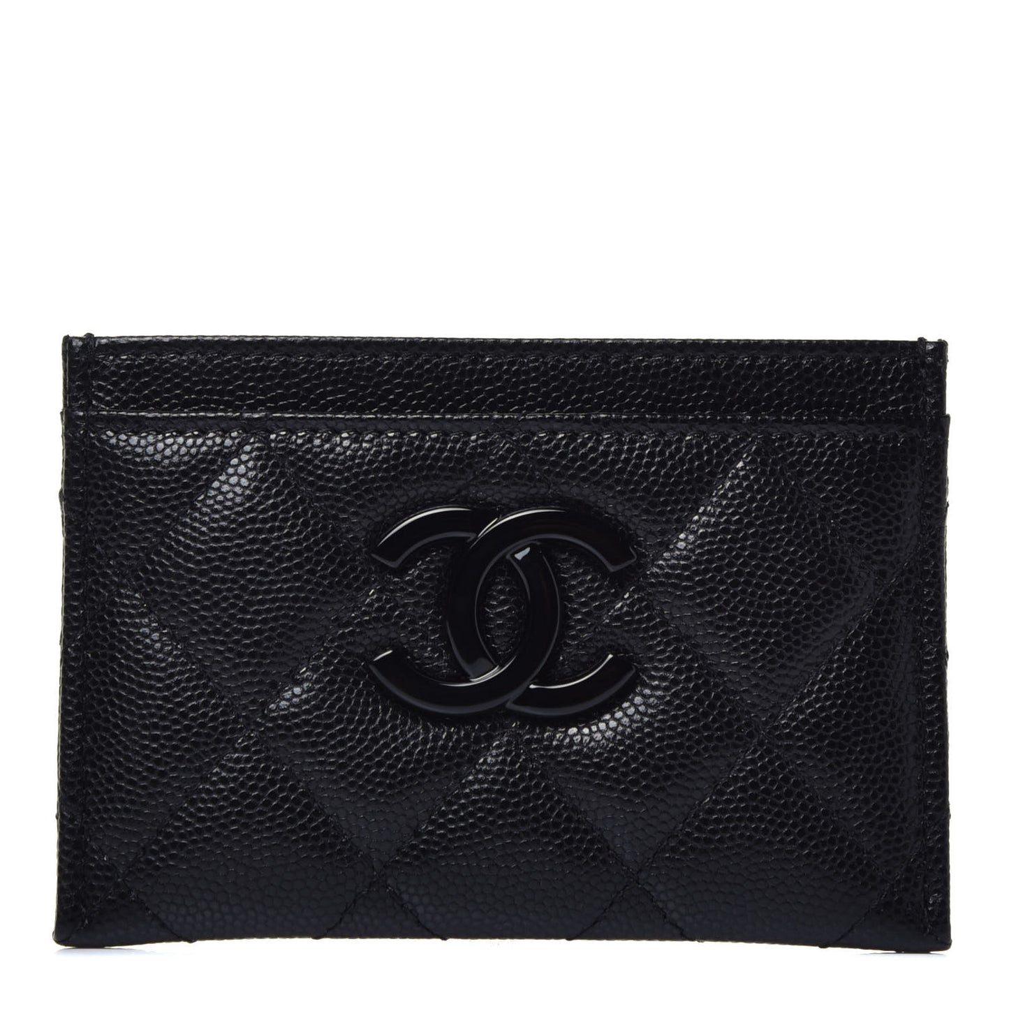 Caviar Quilted My Everything Card Holder Black