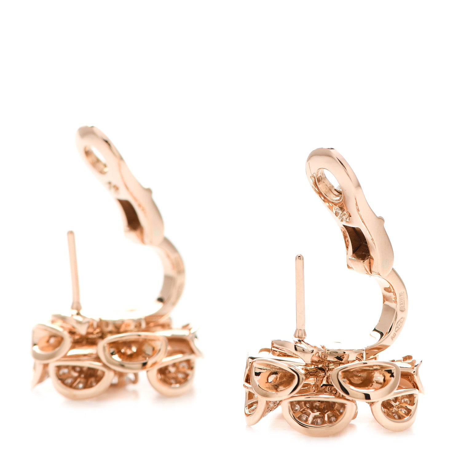 Bulgari 18K Rose Gold Diamond Divas' Dream Flower Earrings 3 of 5