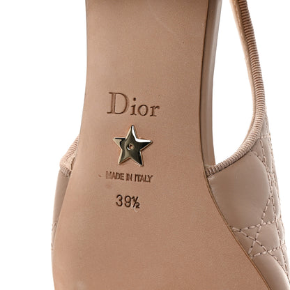 Christian Dior Calfskin Cannage Ballet Slingback Pumps 39.5 Nude 7 of 10