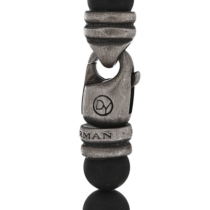 David Yurman Sterling Silver Black Onyx 6mm Spiritual Beads Bracelet 4 of 5