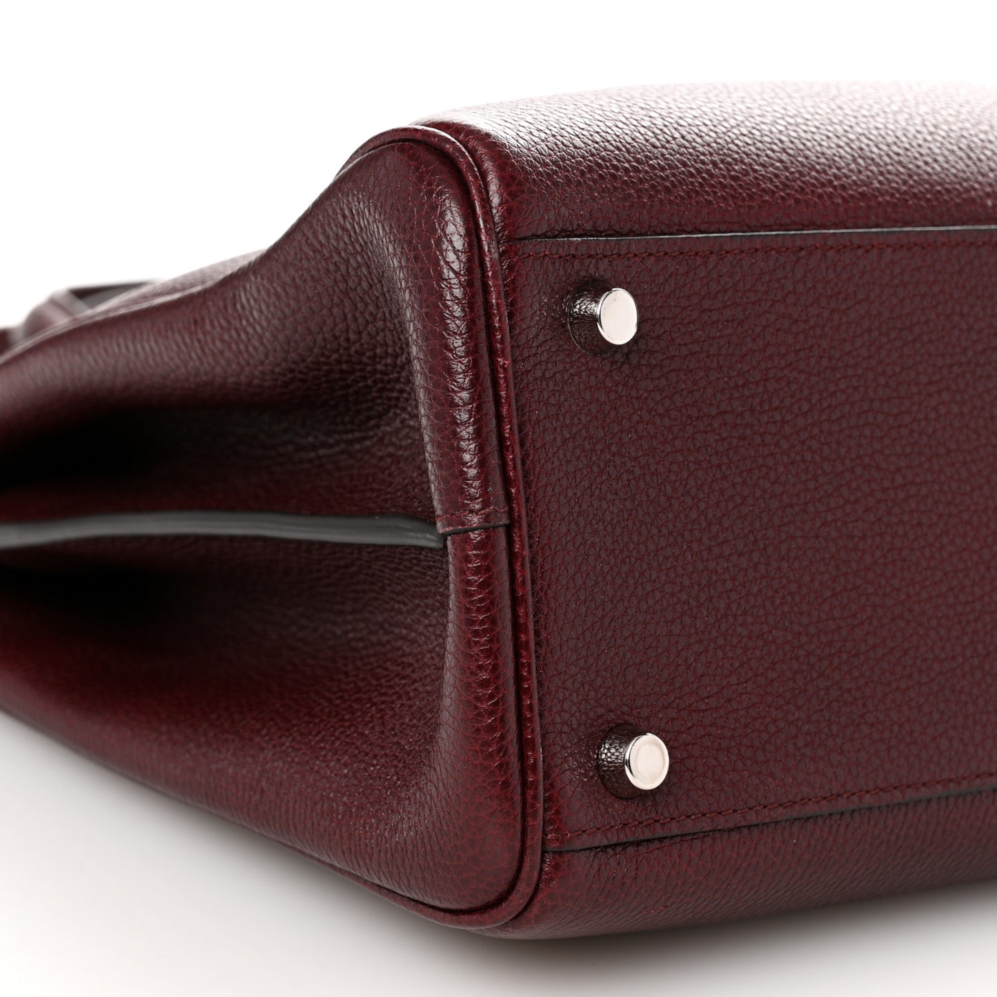 Grainy Calfskin Medium Zumi Top Handle Bag Vintage Bordeaux