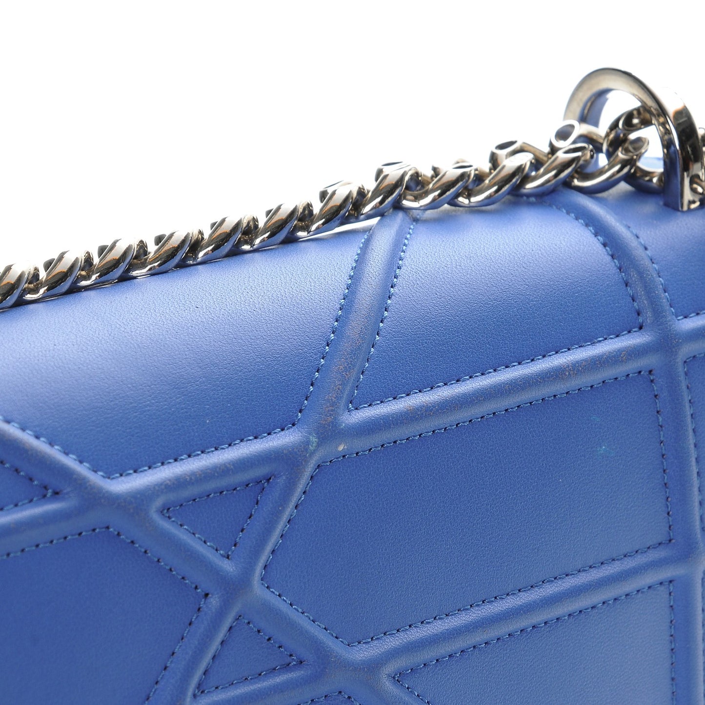Lambskin Medium Diorama Flap Bag Blue
