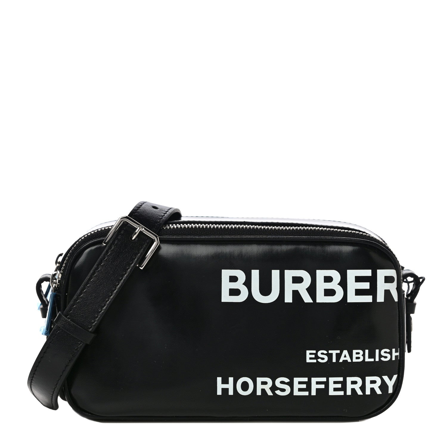 Burberry Coated Canvas Horseferry Print Micro Camera Bag Black 1 of 10