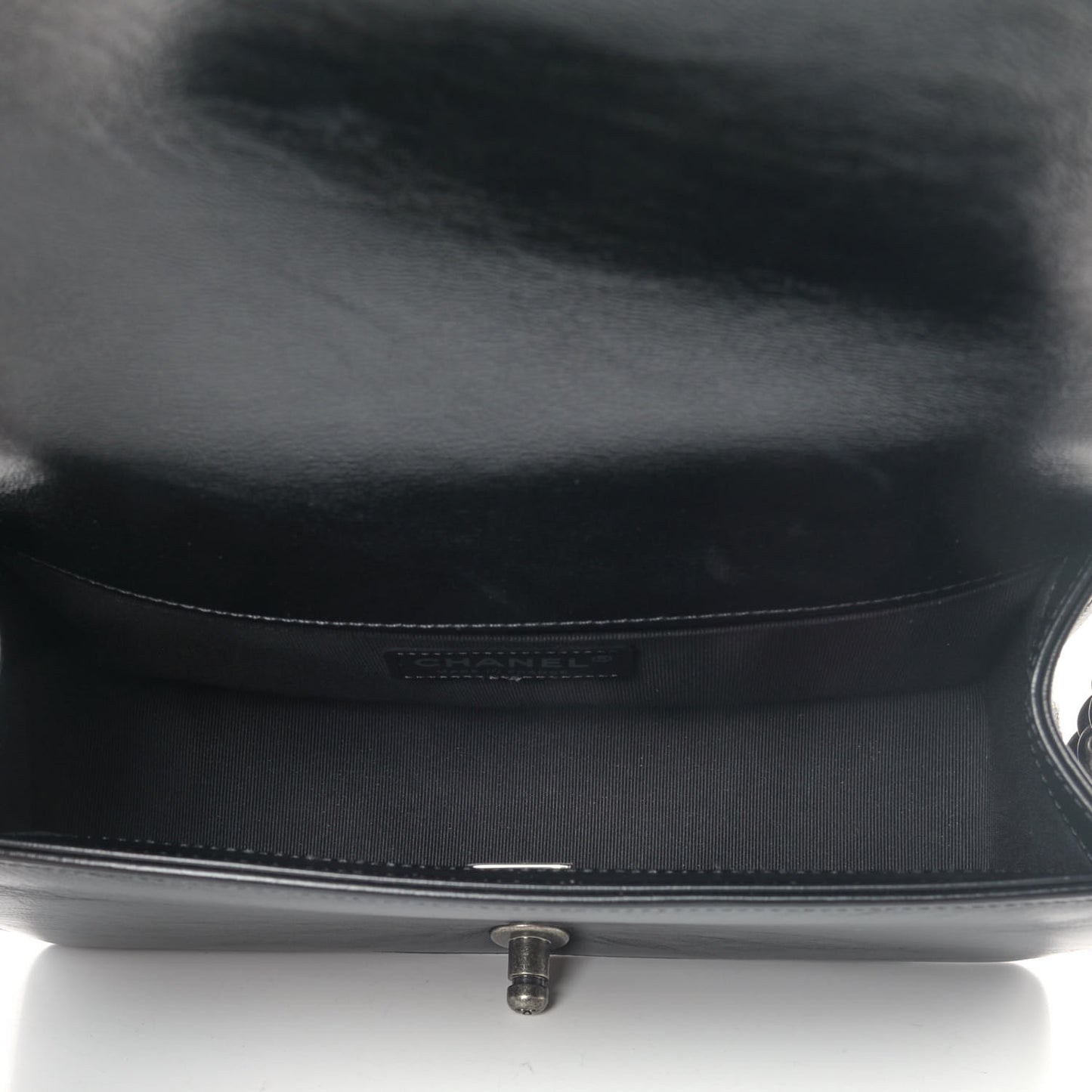 Metallic Glazed Calfskin Medium Boy Flap Gold Black