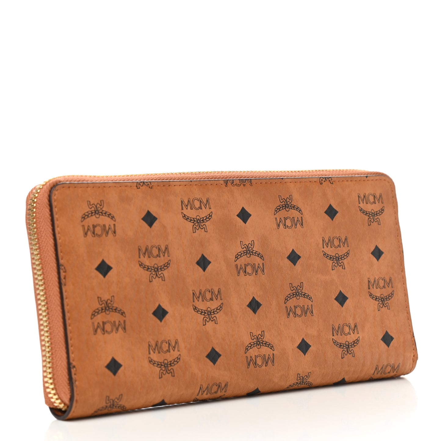 Visetos Large Zip Around Wallet Cognac