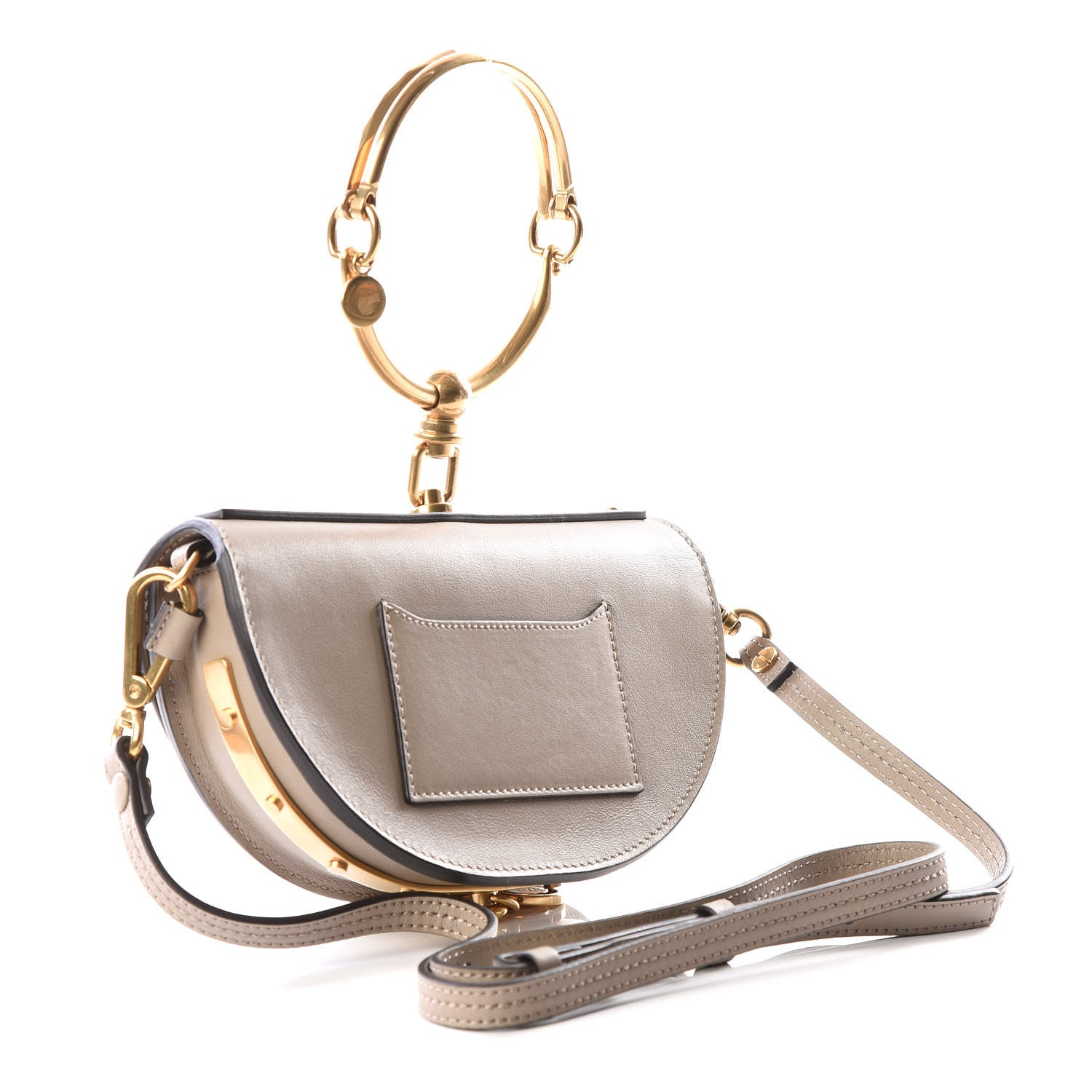 Chloe Calfskin Small Nile Bracelet Minaudiere Bag Motty Grey 2 of 8