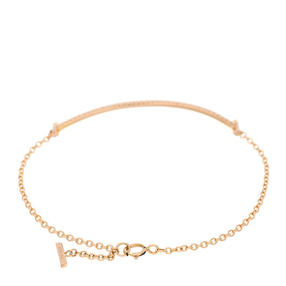 Tiffany 18K Rose Gold Diamond T Smile Bracelet 2 of 4