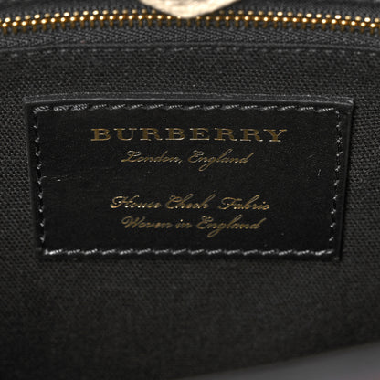 Burberry Calfskin Medium Bi-Color Banner Tote Gold White 6 of 11