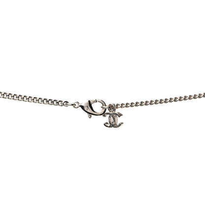 Chanel Baguette Crystal CC Pendant Necklace Light Gold 3 of 4