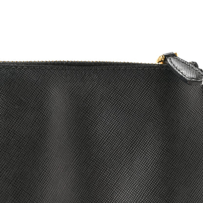 Prada Saffiano Zip Pouch Black Black 10 of 10