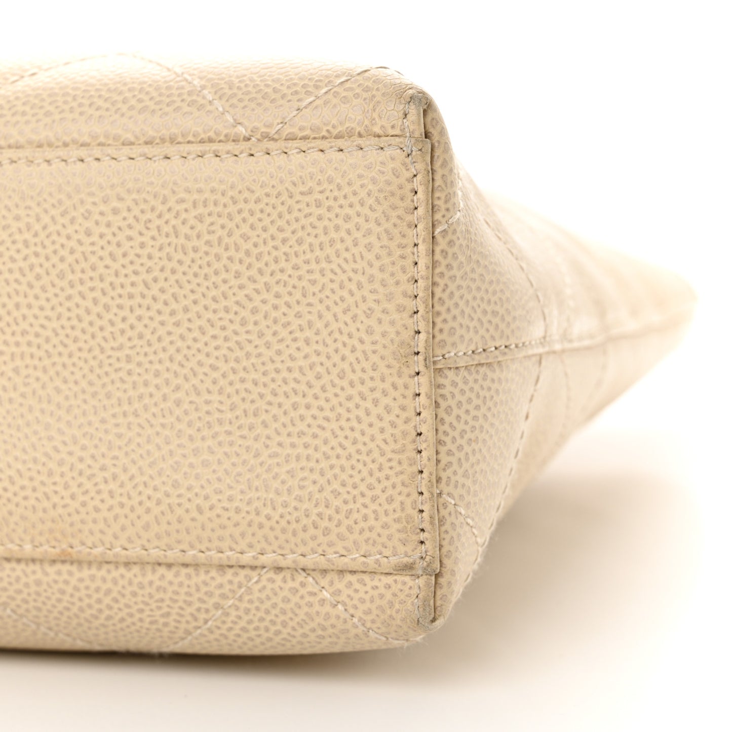 Caviar Quilted Bekko Shopper Tote Beige