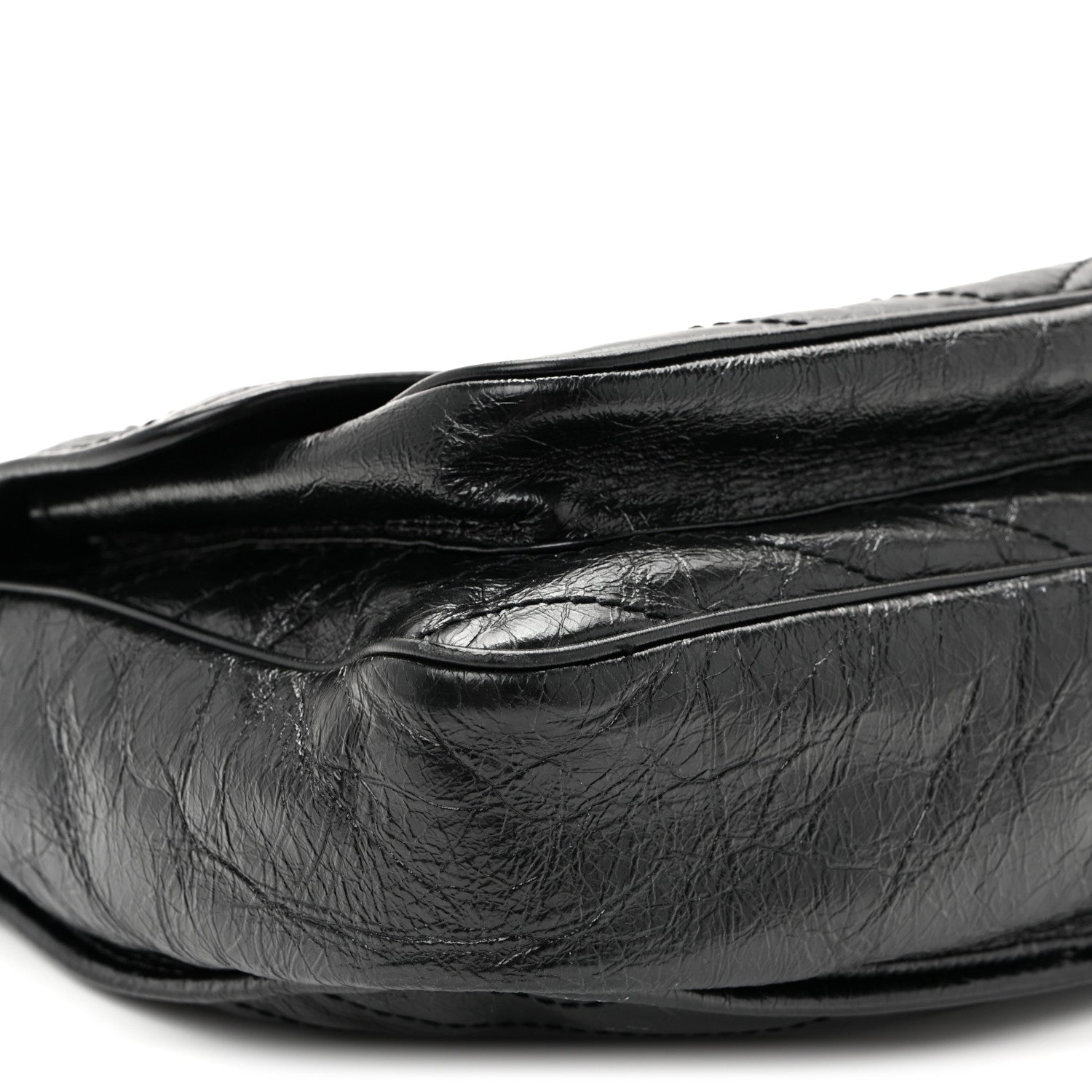Saint Laurent Crinkled Calfskin Matelasse Monogram Large Niki Chain Satchel Black 8 of 11