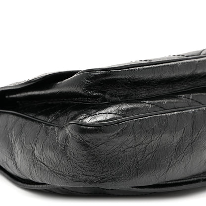 Saint Laurent Crinkled Calfskin Matelasse Monogram Large Niki Chain Satchel Black 8 of 11