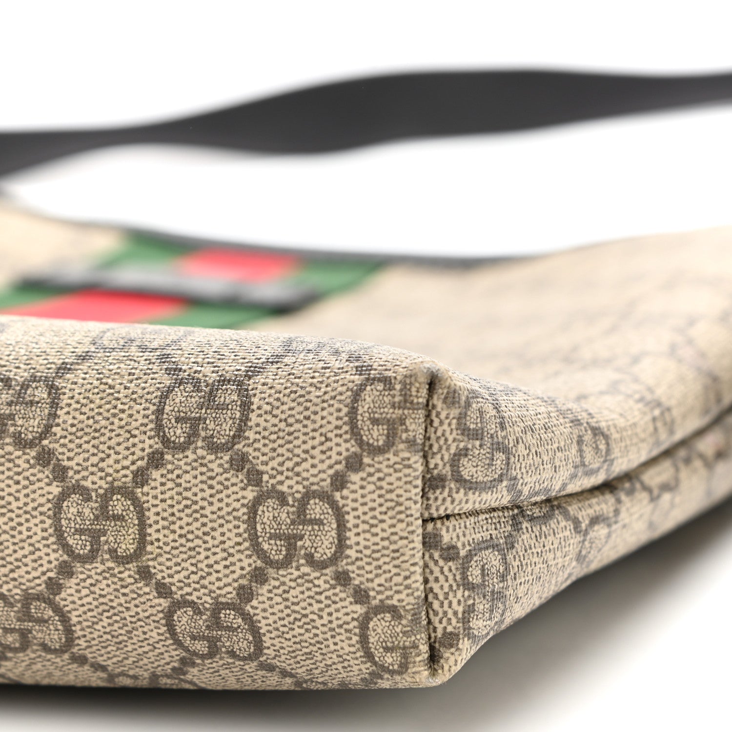 Gucci GG Supreme Monogram Web Messenger Bag Black 9 of 10