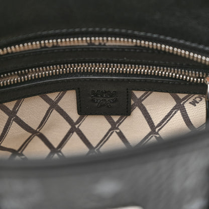 MCM Visetos Mini Aren Top Zip Shopper Tote Black 6 of 9