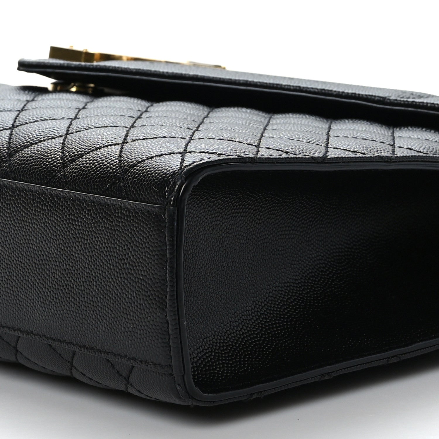 Saint Laurent Grain De Poudre Textured Mixed Matelasse Large Triquilt Monogram Satchel Black 9 of 9