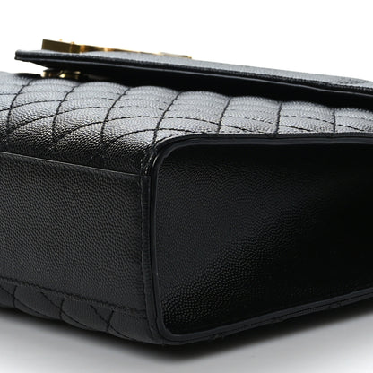 Saint Laurent Grain De Poudre Textured Mixed Matelasse Large Triquilt Monogram Satchel Black 9 of 9