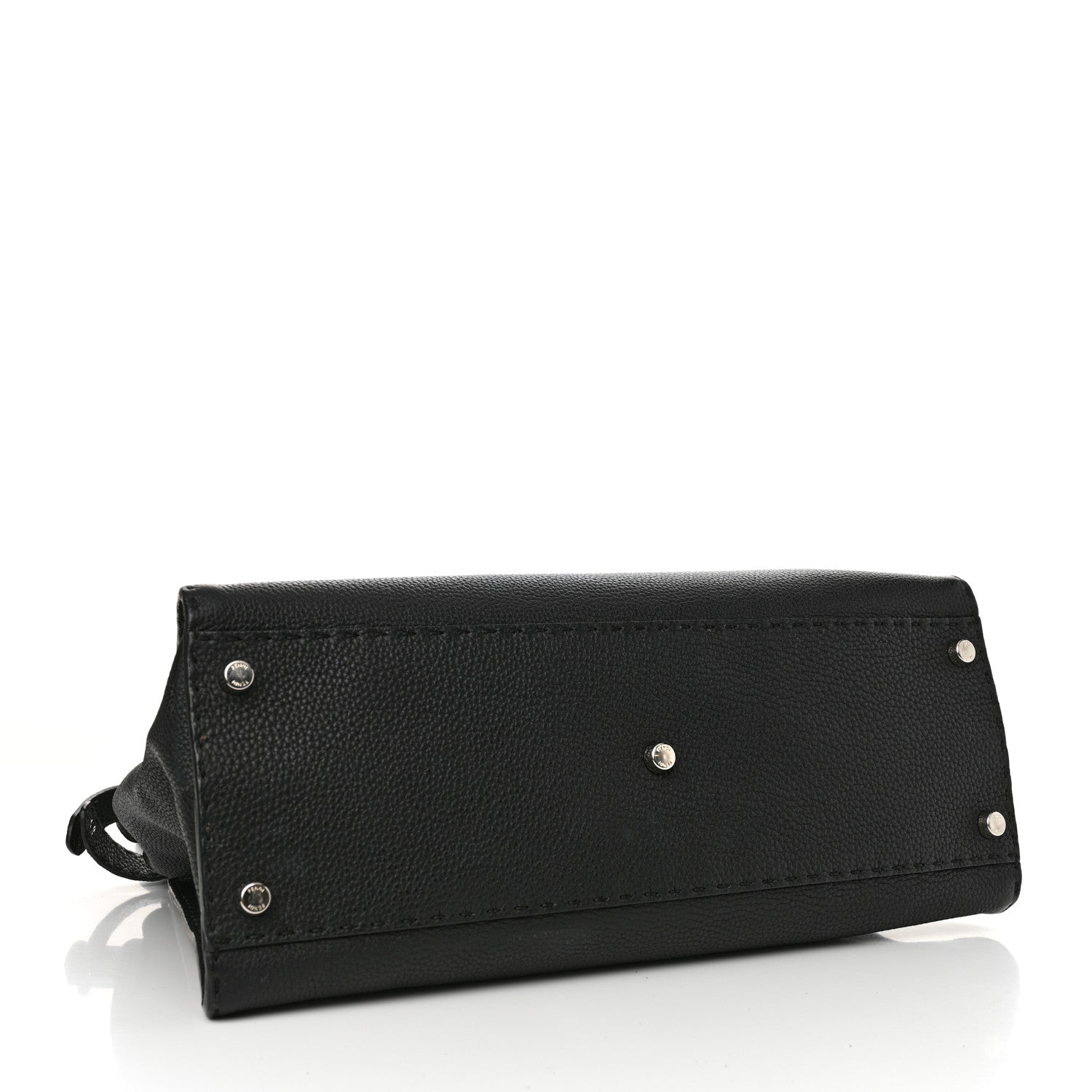 Fendi Cuoio Romano Selleria Bi-Color Large Peekaboo Iconic Satchel Black Mou 4 of 12