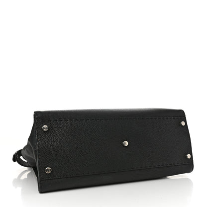Fendi Cuoio Romano Selleria Bi-Color Large Peekaboo Iconic Satchel Black Mou 4 of 12
