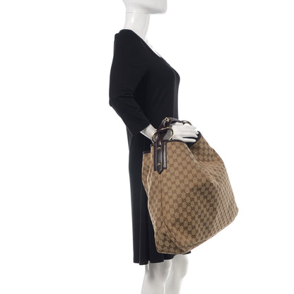 Gucci Monogram Large Horsebit Chain Hobo Dark Brown 2 of 9